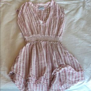 Pink and white stripped singed dress from Rails